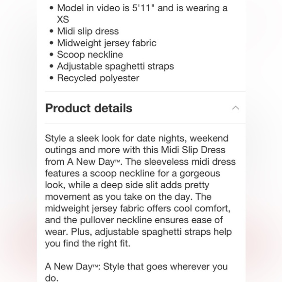 Women's Asymmetrical Midi Slip Dress - A New Day™ Black Polka Dots new - Picture 7 of 8